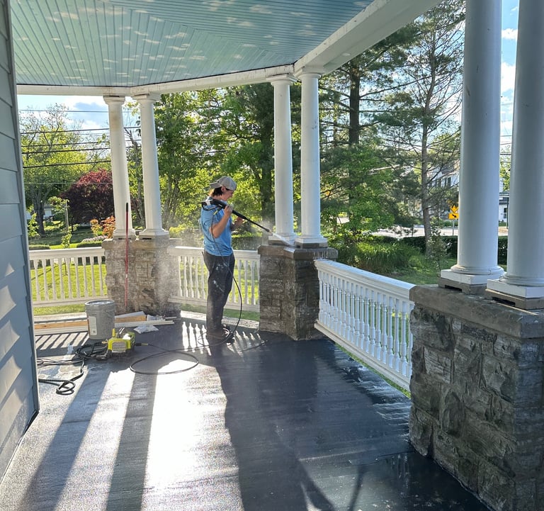 pressure washing porch