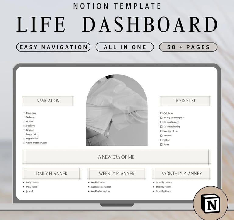 digital habit tracker , notion life dashbord