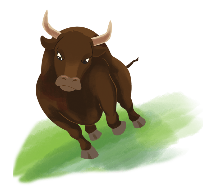 imagem de um touro bravo marrom