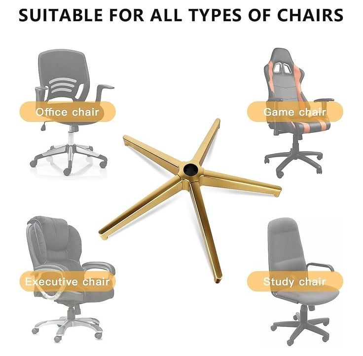 Fix broken or cracked chair base with sturdy five-star replacement base in pune