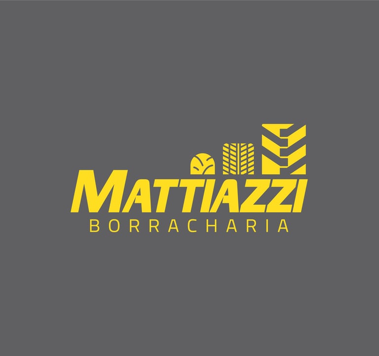 Logo da Mattiazzi Borracharia, um projeto de branding para negócios locais.