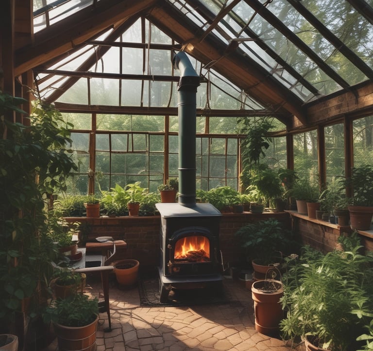 greenhousewithwoodburningstove