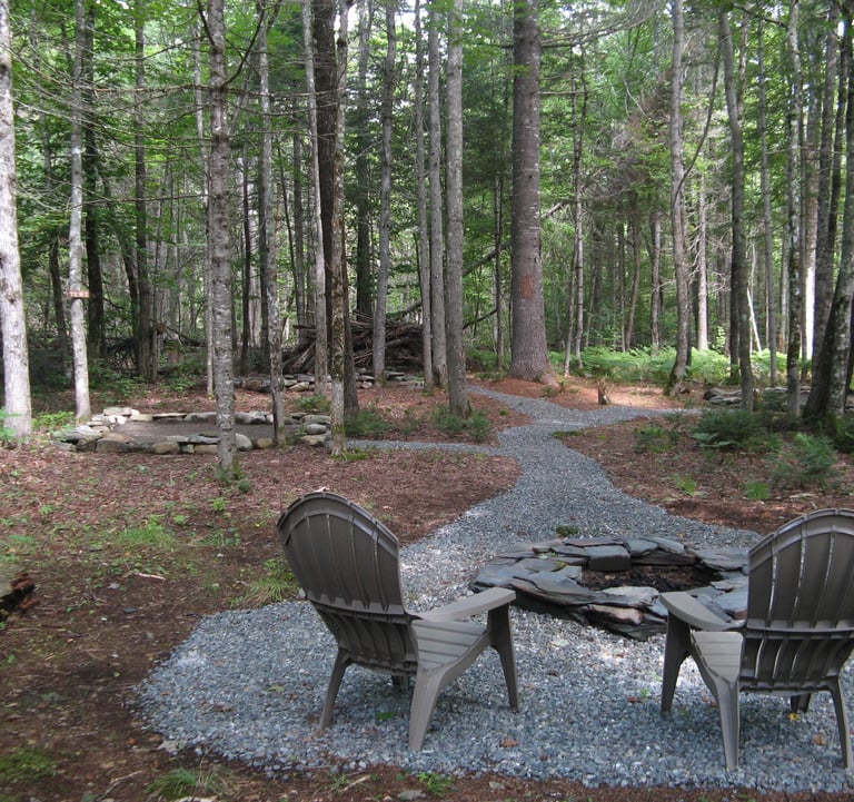 Fire pit at tent sites.
