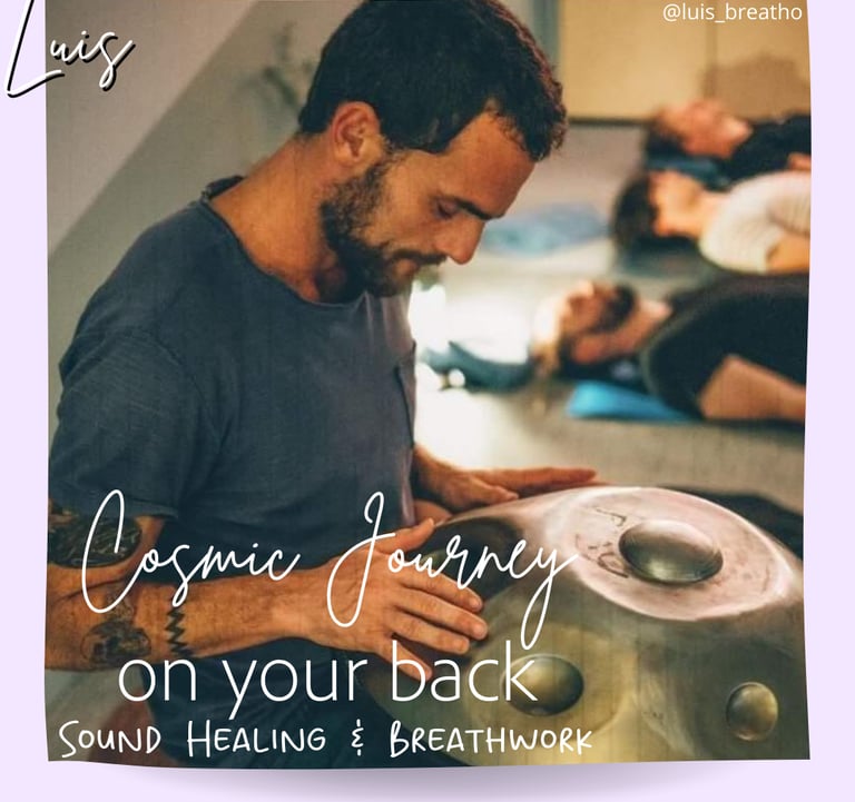 Luis playing the handpan.