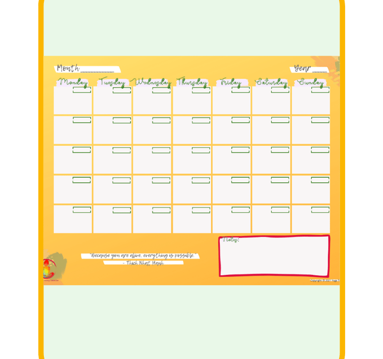 A cover of a digital calendar.