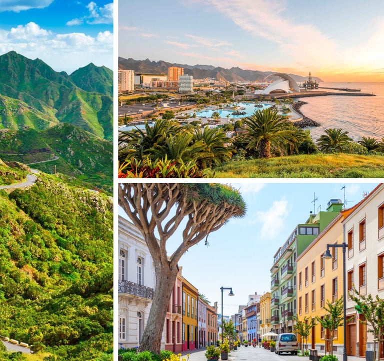 a collage of photos of a city