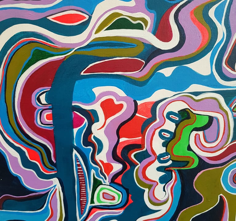 abstract colourful painting close up