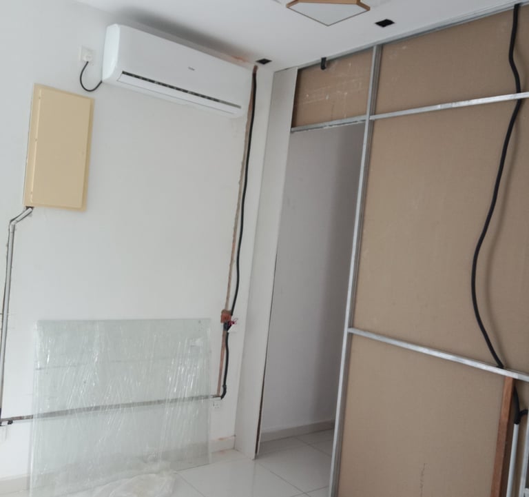 new socket plug and light switch socket install with conceal wiring ,,half of the work process