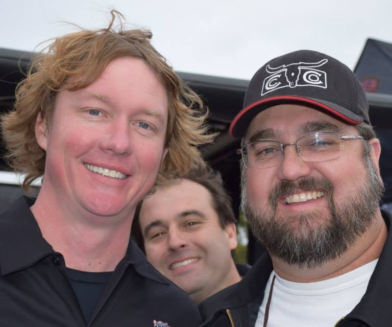 James and Brad Orrison (The Shed) - Allen Smith (Boars Night Out) photobomb NBBQA San Marcos 2014