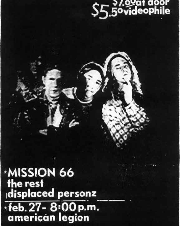 Flyer for Mission 66 show at American Legion in Vicksburg, MS