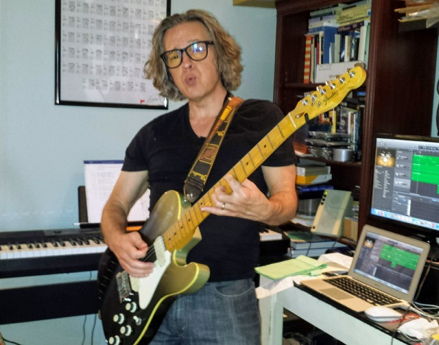 Todd Long recording guitar for "A New Direction"