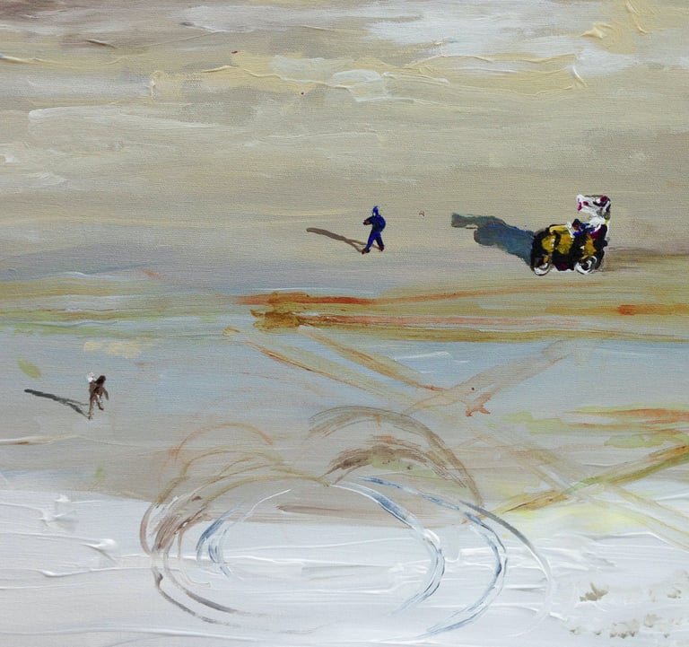 a painting of a workers engaged in cosntruction