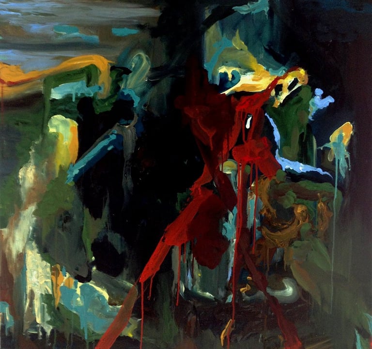painting depicting chaos of Pandora's box