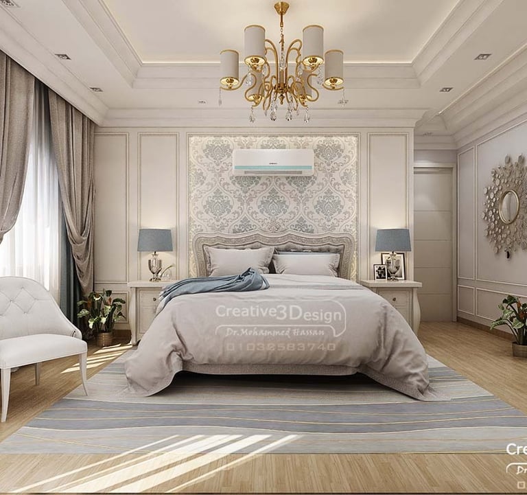 اجمل تصاميم غرف النوم ال نيو كلاسيك