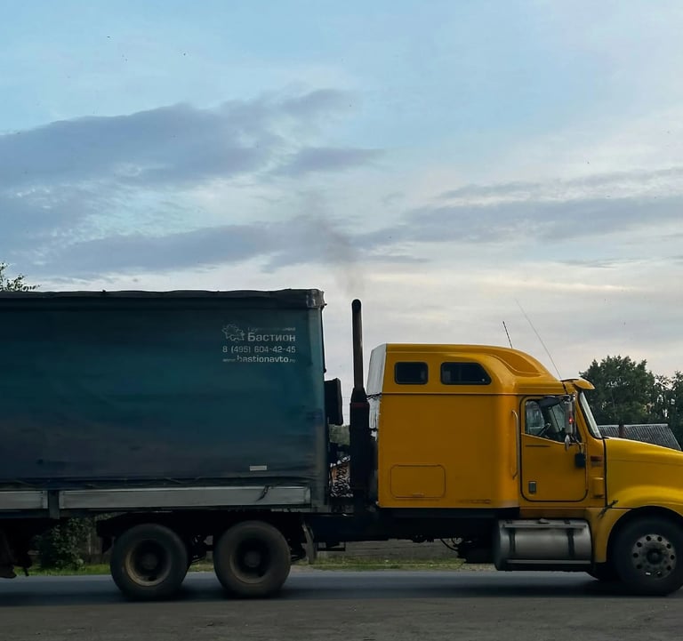 Camion con contenedor representando el servicio de agente de tranporte aduanero.