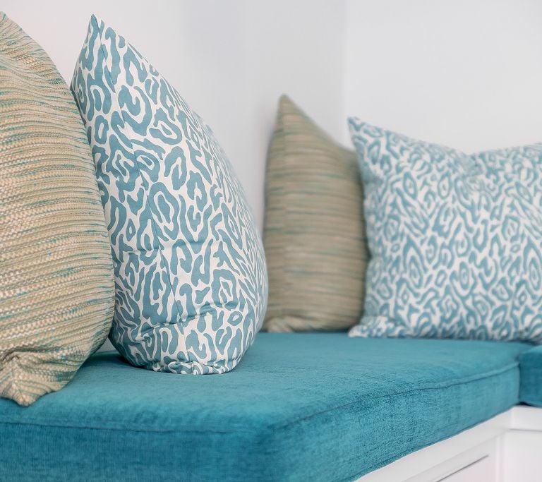 Custom Bench Cushion and Pillows