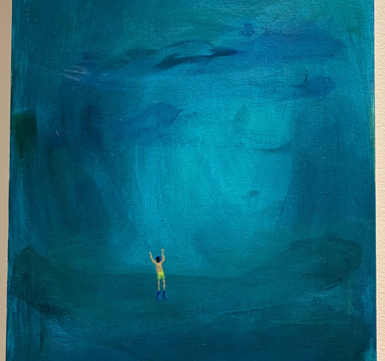 into the blue II - acrylic on canvas - 16 x 22"
