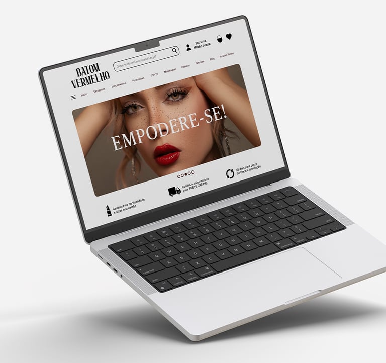 batom vermelho @nemachadodesign identidade de marca branding loja de maquiagem