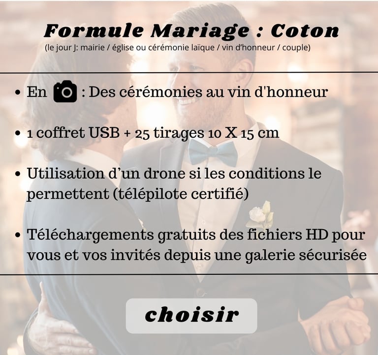 formule mariage coton