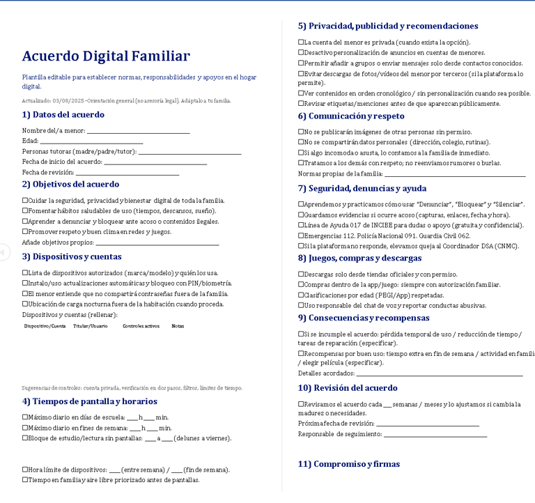 Acuerdo Digital Familiar