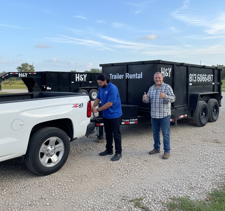 Tampa Trailer Rentals Flatbed Trailer and Dumpster Trailer