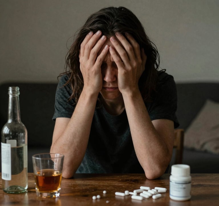 a man riding a skateboard down a street next to tall buildings