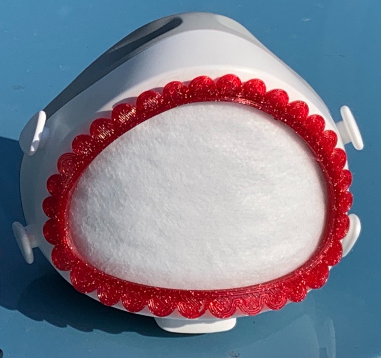 flo-61: Flomask with circles on the rim decoration
