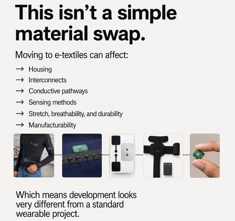 Moving to E-Textile is not a simple material swap