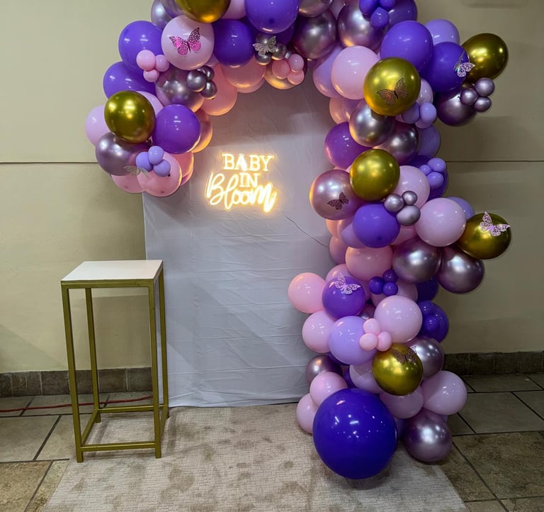 Decoración de globos baby shower