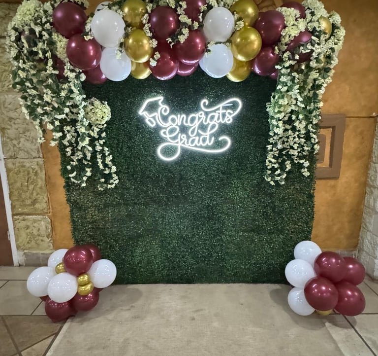 Decoración de globos graduación