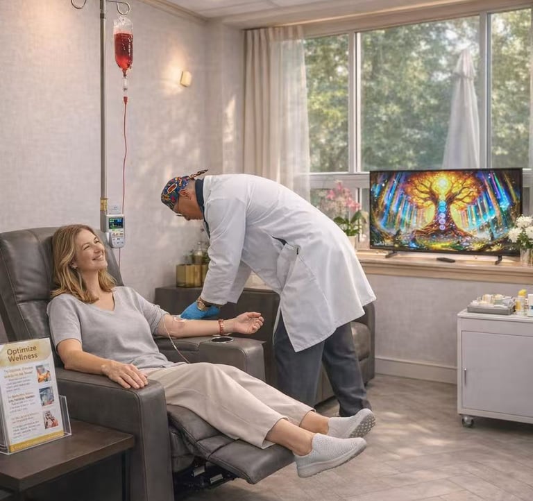 Medical professional performing Ozone Therapy for full-body detox and immune support at Optimum Well