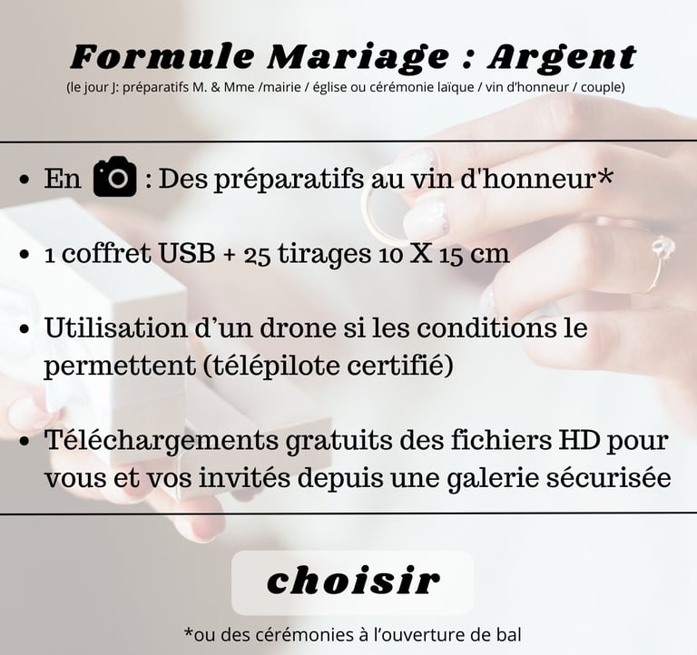 formule mariage : argent