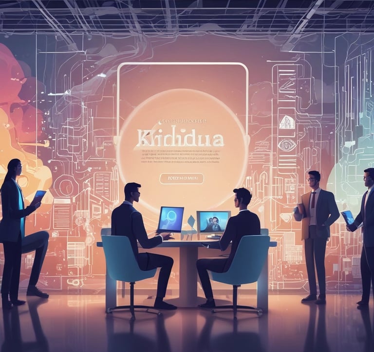 A modern office environment showcasing technology.