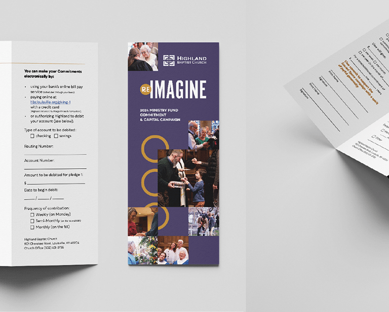 a brochure laid on a table