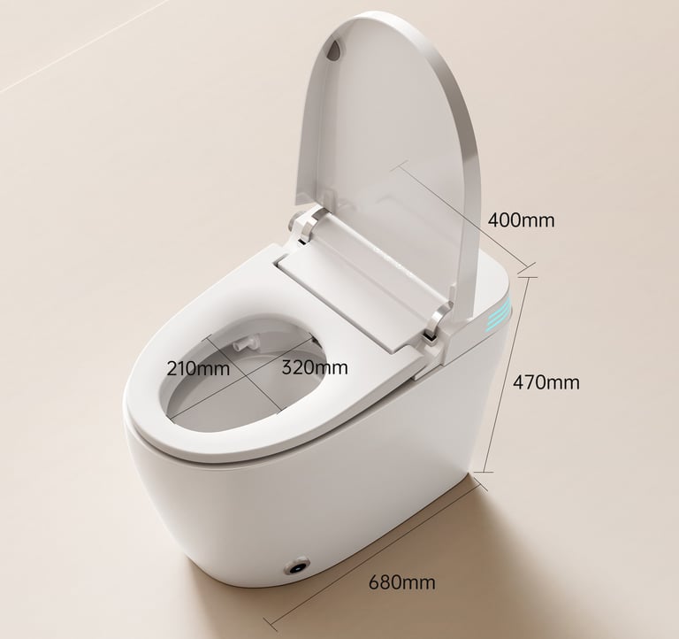 Dimension of smart toilet bowl