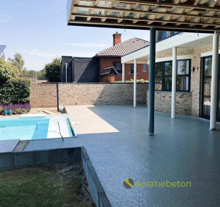 waterdoorlatende ondergrond schuimbeton terras