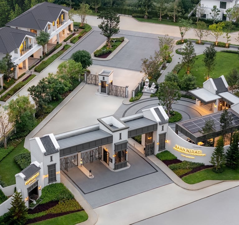 Lana Design Studio residential landscape and entrance design at Baan Nirati.