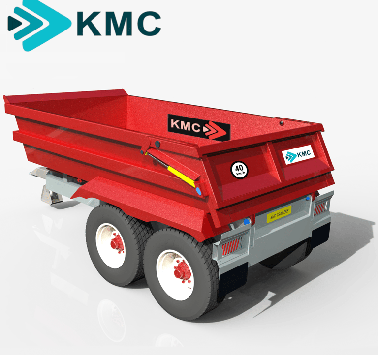 14 ton dump trailer in red - portrait