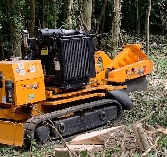 stump grinder at work