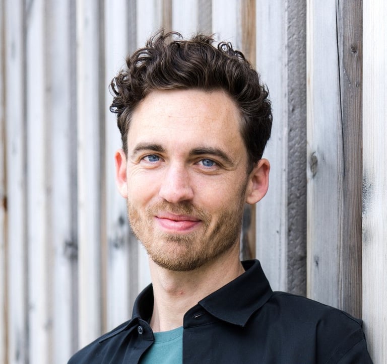 man with a black shirt