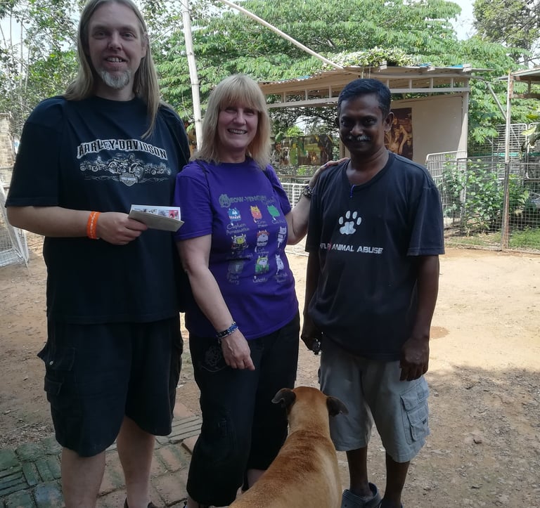 Sean & Patsy at a Malaysian animal rescue centre