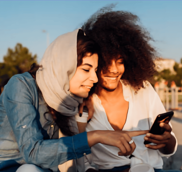 Bankeaz | Two Friends inviting others  friend on Bankeaz App