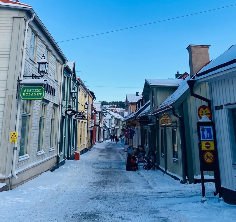 Zimowy krajobraz Sigtuny w Szwecji