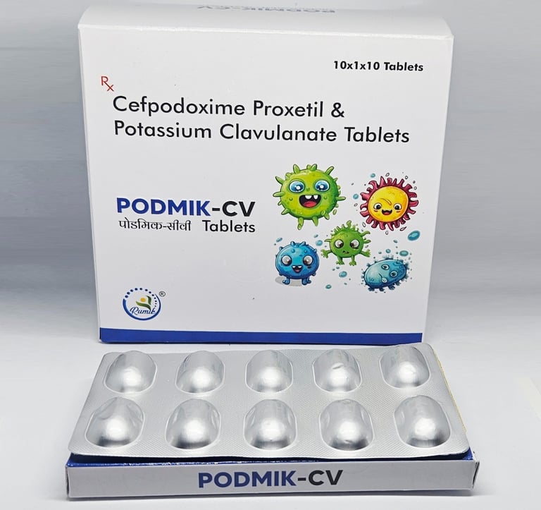 Cefpodoxime 200mg + Potassium Clavulanate 125mg Tablet