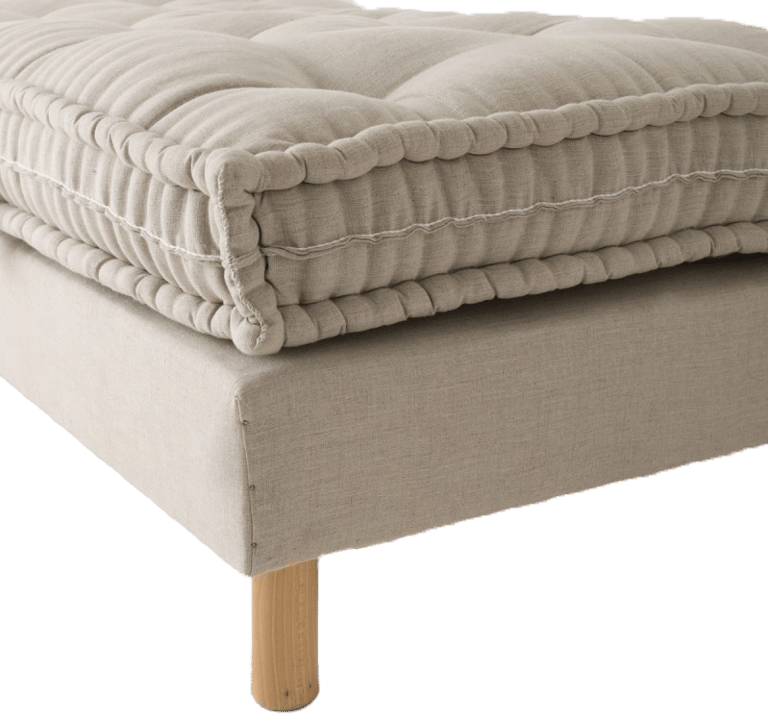 Matelas en laine sur un sommier tapissier