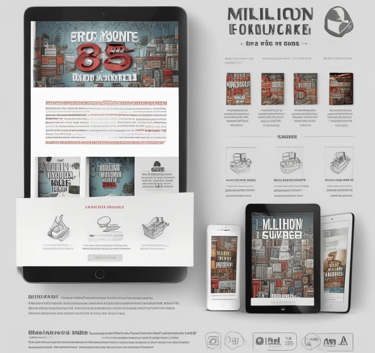 A vibrant image showcasing various digital products available for sale.