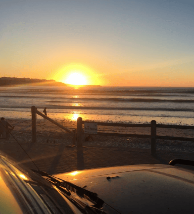 Idyllic sunrise over sea