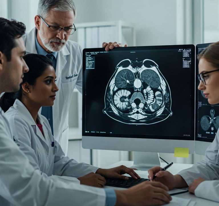 A tomografia de abdome é um exame importante no estadiamento de neoplasias abdominais.