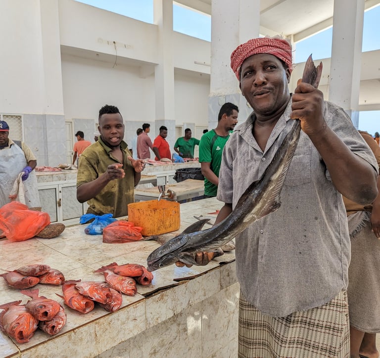 Socotra island tour fish market in Hadiboh