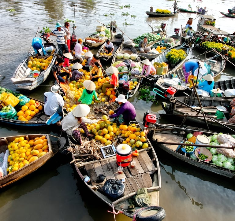 Canto, Wietnam market na wodzie Mekong.